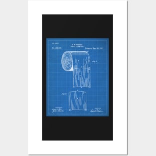 Toilet Paper Patent - Bathroom Art - Blueprint Posters and Art